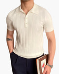 Cannes Poloshirt aus Rippstrickbaumwolle