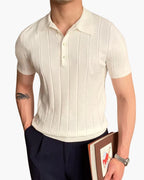 Cannes Poloshirt aus Rippstrickbaumwolle