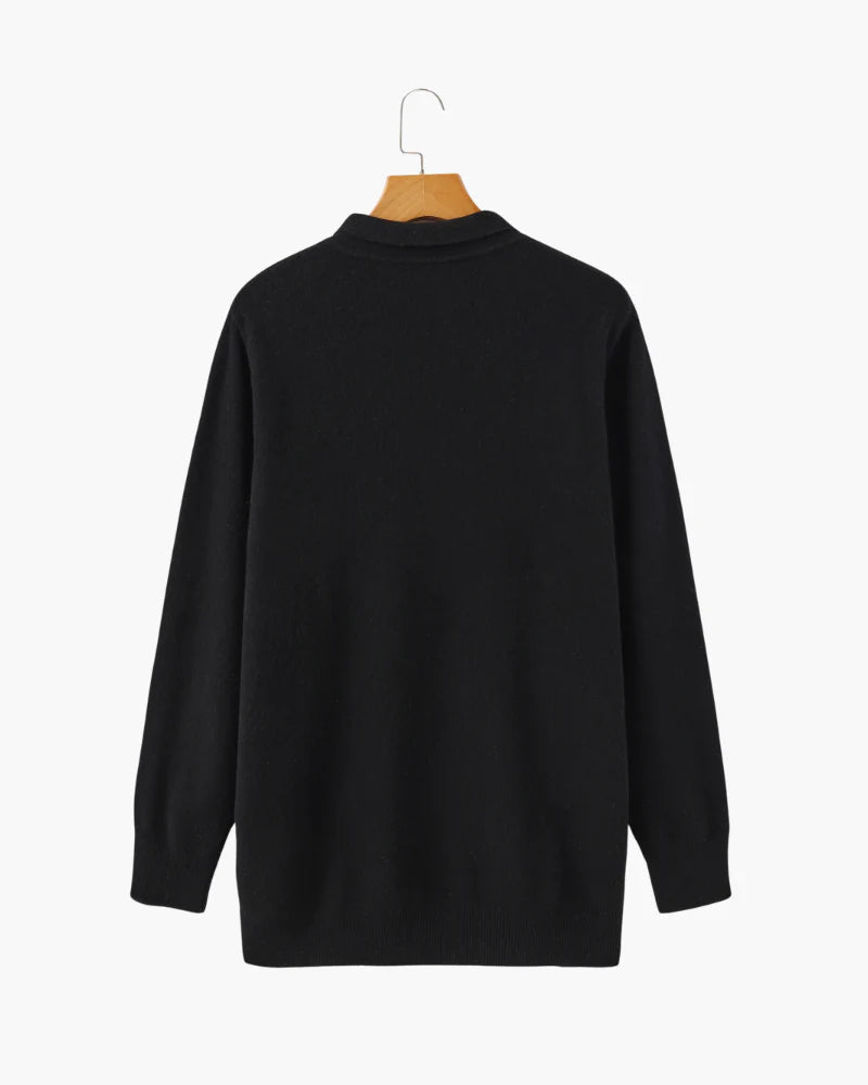 100% Cashmere Long-Sleeve Polo