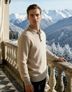 100% Cashmere Long-Sleeve Polo