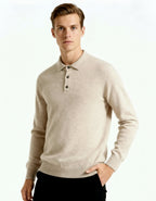100% Cashmere Long-Sleeve Polo