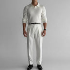 Strick-Langarm-Poloshirt