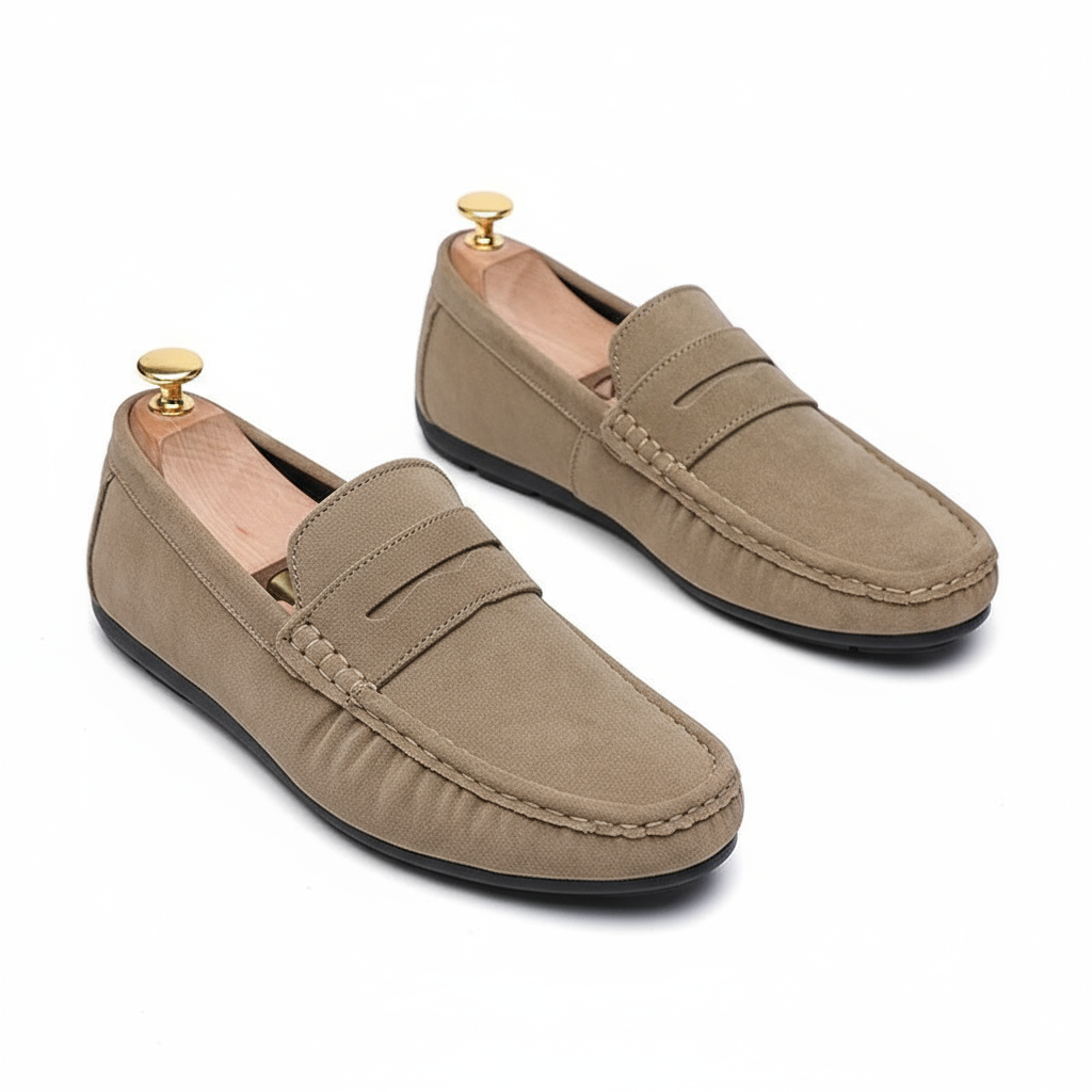 Premium Suede Loafers - Black Soles
