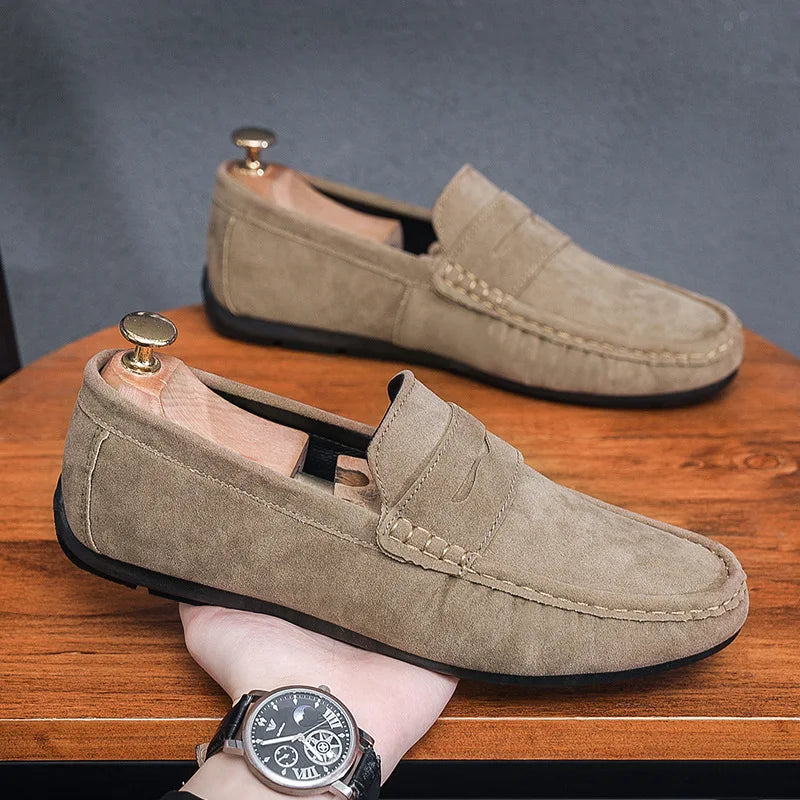 Premium Suede Loafers - Black Soles