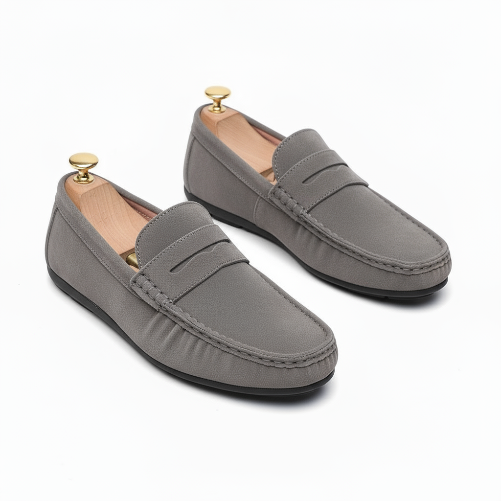 Calf Suede Dress Loafers with Leather Insole