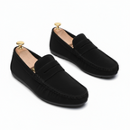 Calf Suede Dress Loafers with Leather Insole