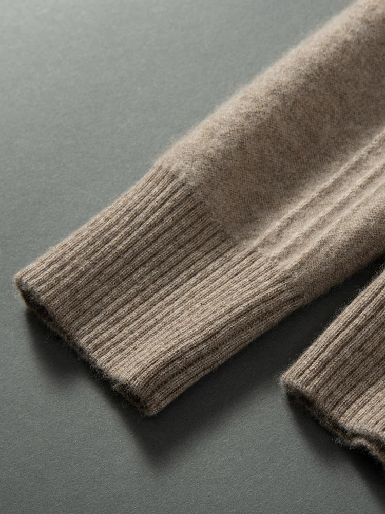100% Cashmere Ribbed Half Zip
