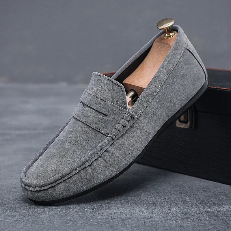 Premium Suede Loafers - Black Soles