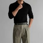 Strick-Langarm-Poloshirt