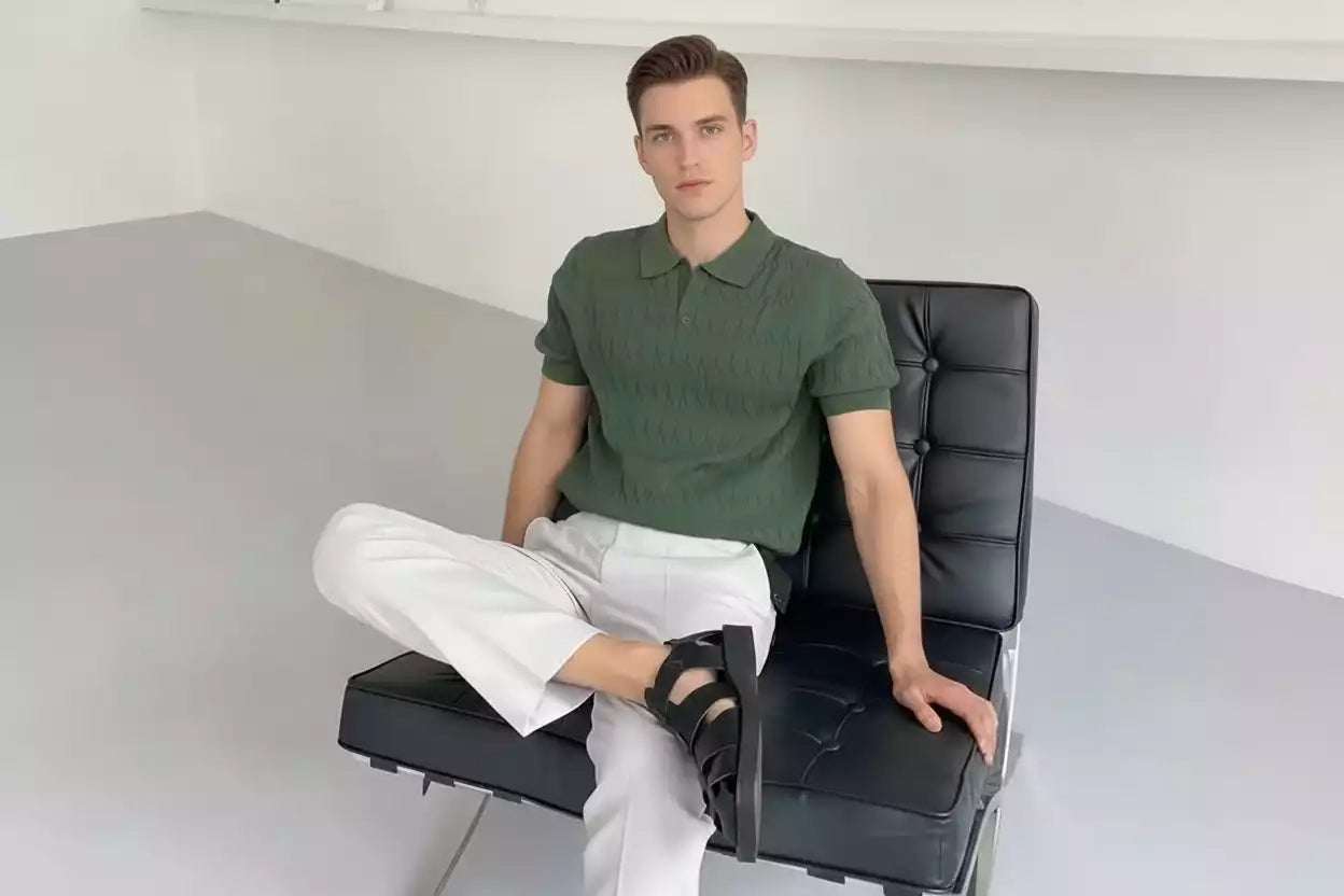 Knitted Short Sleeve Polo