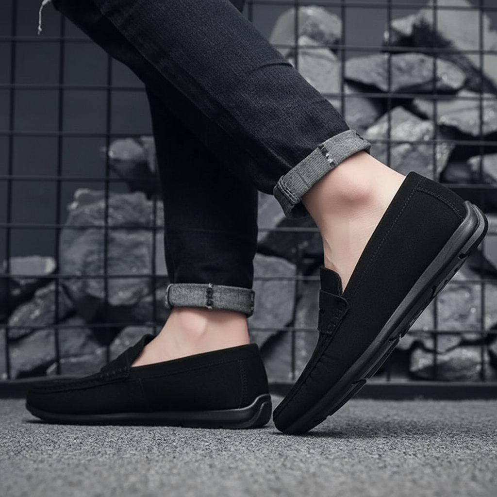Premium Suede Loafers - Black Soles