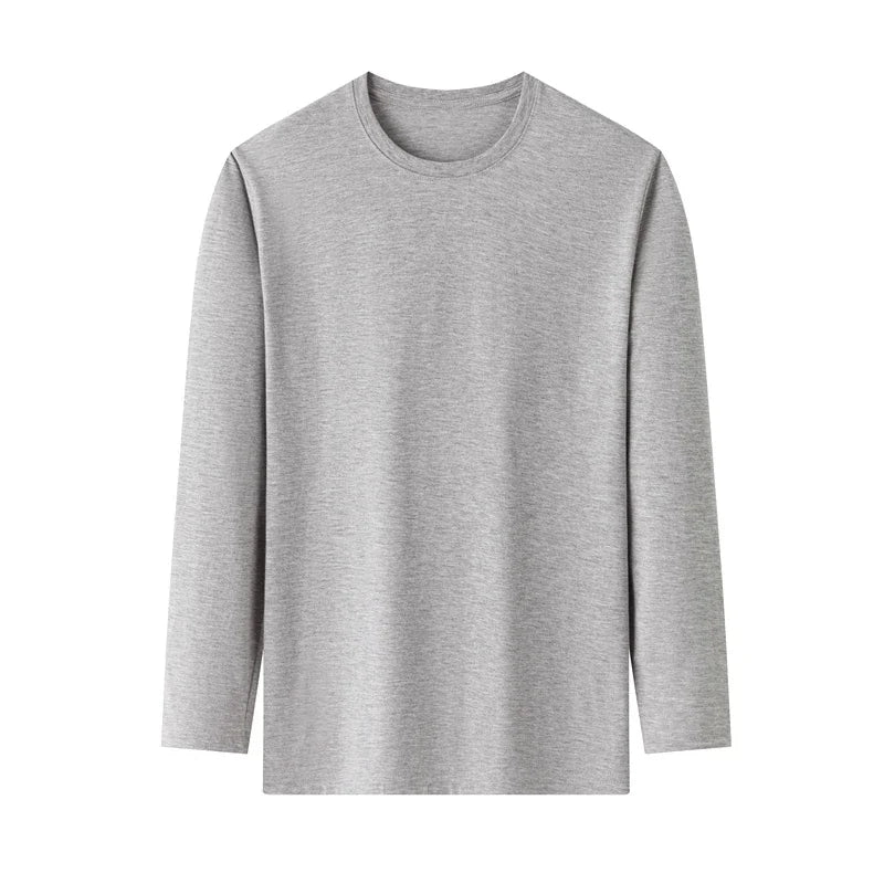 Leinen-Baumwoll-T-Shirt mit Rundhalsausschnitt