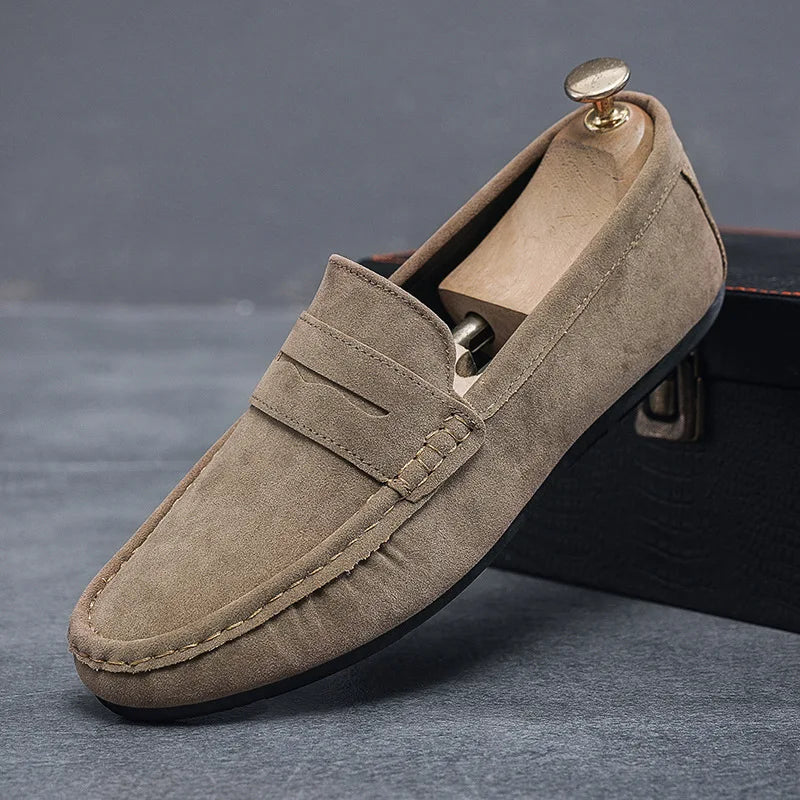 Premium Suede Loafers - Black Soles