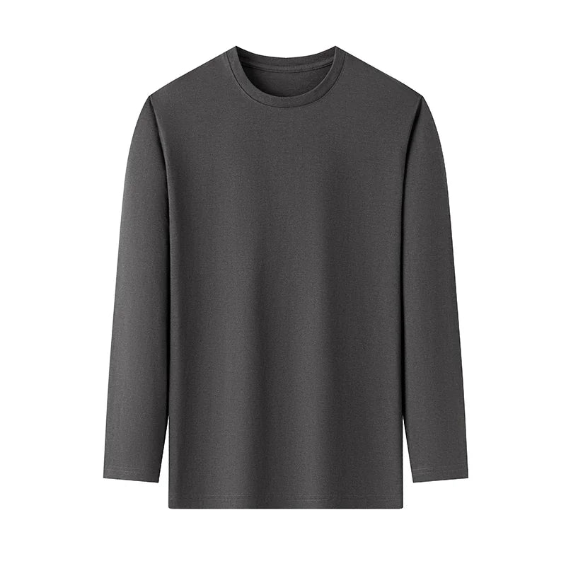 Leinen-Baumwoll-T-Shirt mit Rundhalsausschnitt