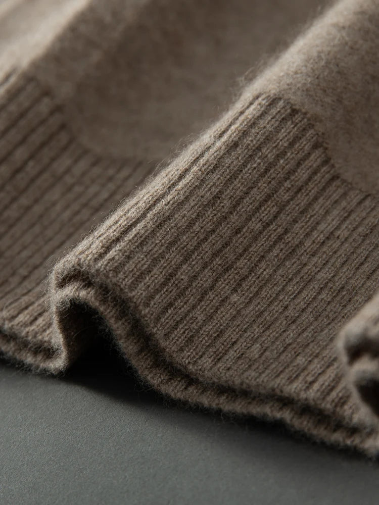 100% Cashmere Ribbed Half Zip