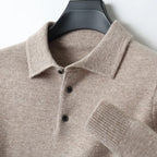 100% Cashmere Long-Sleeve Polo
