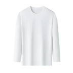 Leinen-Baumwoll-T-Shirt mit Rundhalsausschnitt