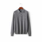 100% Cashmere Long-Sleeve Polo