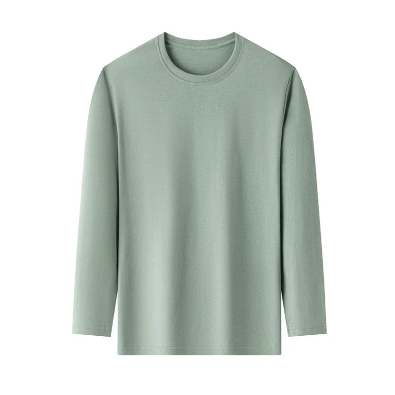 Leinen-Baumwoll-T-Shirt mit Rundhalsausschnitt