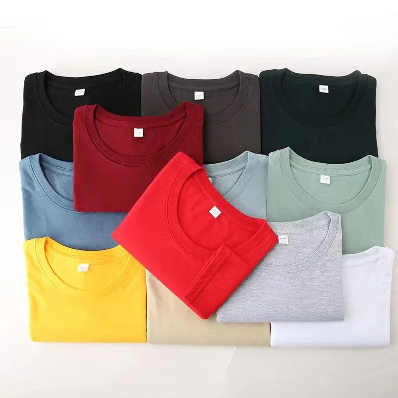 Leinen-Baumwoll-T-Shirt mit Rundhalsausschnitt