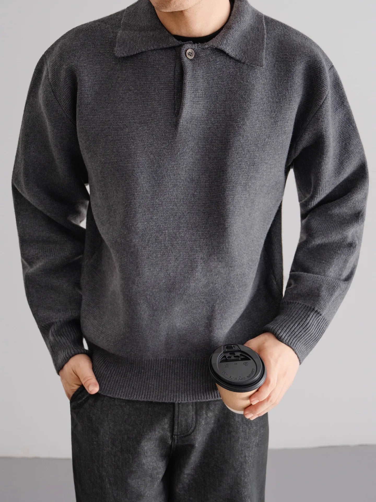 Wool Button Polo