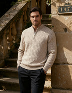 100% Cashmere Woven Half Zip