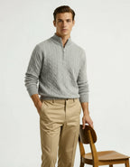 100% Cashmere Woven Half Zip
