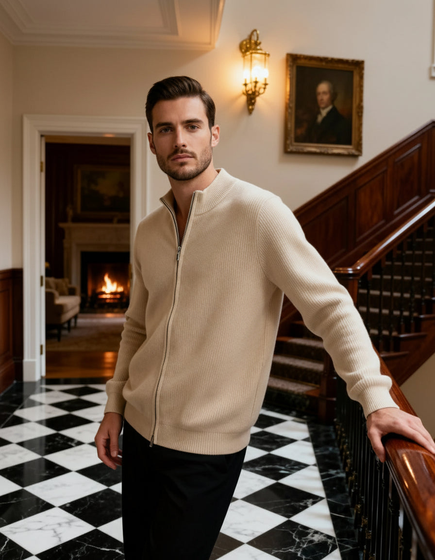 100% Cashmere Zip-Up Vest