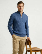 100% Cashmere Woven Half Zip